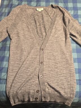 Diesel Men's Heather Gray V-Neck Button Cardigan